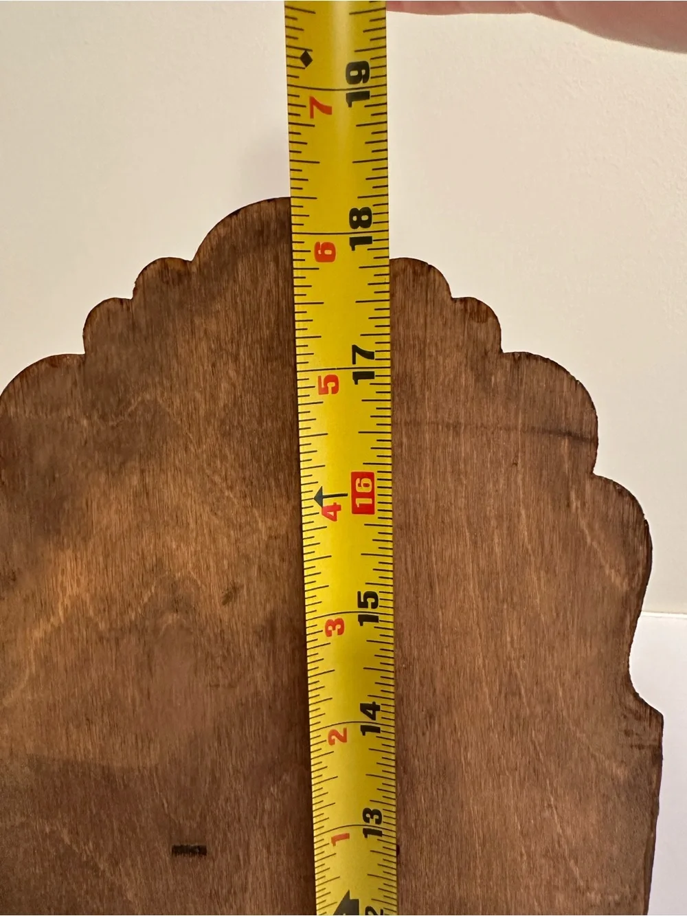 Carved Wooden Paper Towel Holder in Warm Brown